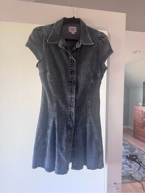 BDG Denim Button-Front Fit & Flare Dress